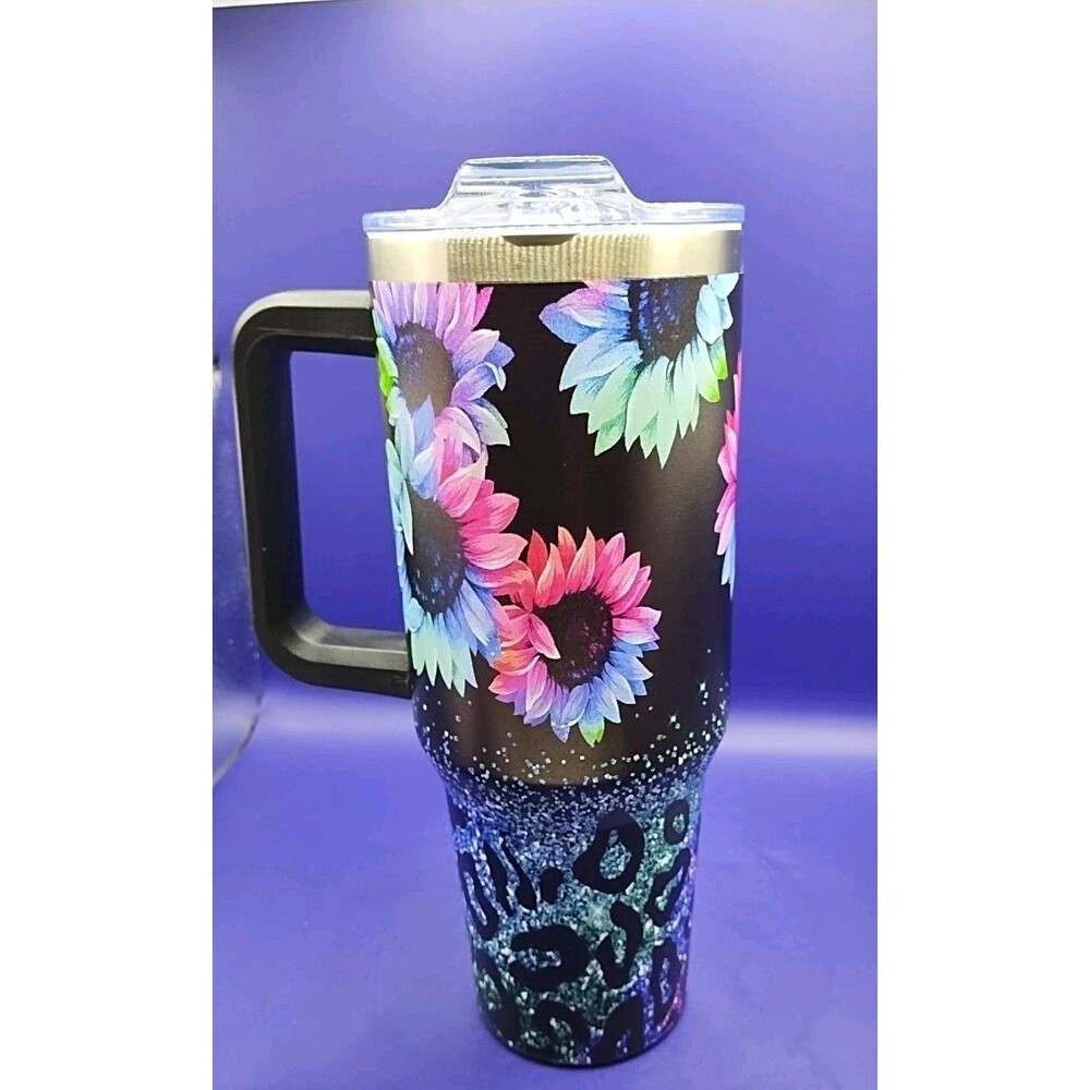 Insulated Daisies Multi-color Tumbler Stainless Steel With Straw NIB Sale 💲